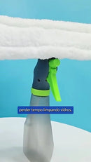 Rodo Mop Spray Limpa Vidro 3 em 1 200ml Borrifa Limpa e Seca Limpador de Vidros com Reservatório.