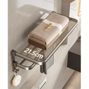 Porta Toalha Suporte Toalheiro Banheiro Duplo Aço Inox Premium Retratil 90° Sem adesivos, precisa fazer furos