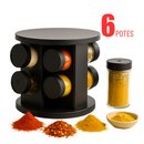 Kit 6 Porta Temperos Giratório Premium