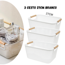 Kit 3 Cestos Organizadores de Banheiro 27cm