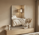 Espelho Vildrex Florença 70x50cm Design Moderno Lapidado Decorativo Moderno para Banheiro Quarto Parede Sem Moldura Luxo