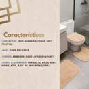Tapete para Banheiro kit com 3 peças Antiderrapante Super Soft Peças Algodão e Pelúcia