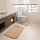 Tapete para Banheiro kit com 3 peças Antiderrapante Super Soft Peças Algodão e Pelúcia