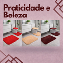 Tapete para Banheiro kit com 3 peças Antiderrapante Super Soft Peças Algodão e Pelúcia