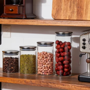 Porta Mantimento De Vidro Herméticos Kit Com 4 Potes Tampa De Inox